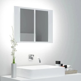 Καθρέφτης Μπάνιου με Ντουλάπι LED Λευκός 60x12x45 εκ. Ακρυλικός