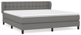 vidaXL Κρεβάτι Boxspring με Στρώμα Σκούρο Γκρι 160x200 εκ Υφασμάτινο