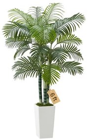 VEVOR 1829 mm Artificial Areca Palm Tree Fake Plant with White Planter Indoor