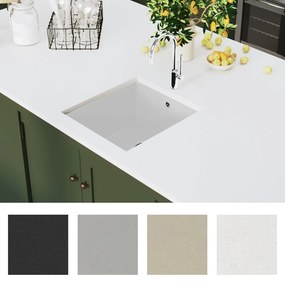 vidaXL Νεροχύτης με Μονή Γούρνα Λευκός Γρανιτένιος