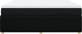 vidaXL Κρεβάτι Boxspring με Στρώμα Μαύρο 200x200 εκ. Υφασμάτινο