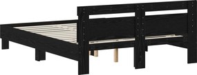 vidaXL Σκελετός Κρεβατιού Μαύρη Δρυς 140 x 190 cm Επεξεργασμένο ξύλο