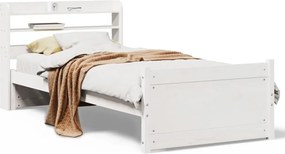 vidaXL Σκελετός Κρεβατιού με Κεφαλάρι Χωρίς Στρώμα Λευκό 90x190 εκ.