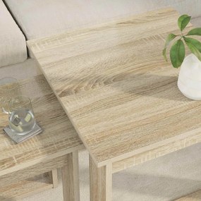 vidaXL Σετ Τραπεζιού Για Καφέ 2 pcs Δρύς Sonoma Επεξεργασμένο ξύλο