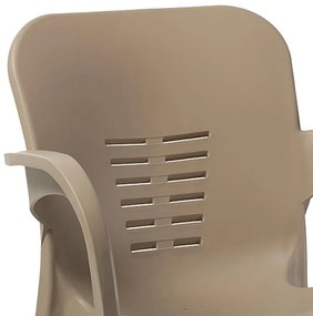 Καρέκλα - Πολυθρόνα Feast PP cappucino-αλουμίνιο γκρι 59x58x81 εκ.