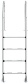 vidaXL Σκάλα Πισίνας 54 x 38 x 184,5 εκ. από Ανοξείδωτο Ατσάλι 304