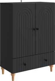 vidaXL Πλαϊνό γραφείο Μαύρο 66 x 34,5 x 95 εκ. Επεξεργασμένο Ξύλο