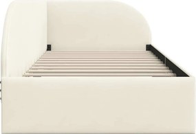 vidaXL Κρεβάτι Γωνίας Κρεμ 90 x 200 cm Βελούδο