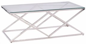 Τραπεζάκι Σαλονιού Holland HM8624.01 120X60Χ45 Chrome Metal, Glass