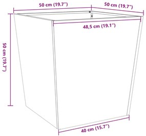 Ζαρντινιέρες Κήπου 2τεμ. 50x50x50 εκ Ατσάλι Σκληρυθέν στον Αέρα - Καφέ