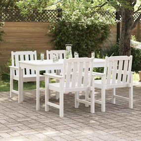 vidaXL 4 Καρέκλες Κήπου , λευκές, 65,5x55,5x88 εκ., από HDPE.