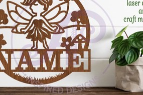 Intra απο ξύλο plywood Χρώμα wenge 3mm-4mm πάχος - Πρότυπο κοπής με λέιζερ Sin Name Fairy Δίασταση 30x20 cm INTRAFABR-87775230