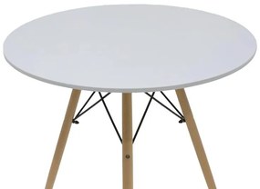 Σετ Τραπεζαρίας Julita-Noor 5 τεμ. MDF Λευκό - Μπέζ -Φυσικό Φ80x73εκ. 80x80x73 εκ.