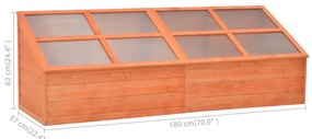 vidaXL Θερμοκήπιο 180 x 57 x 62 εκ. Ξύλινο