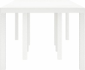 vidaXL Τραπέζι Κήπου Λευκό 250 x 100 x 73 εκ συνθετικό ρατάν