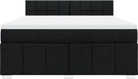 vidaXL Κρεβάτι Boxspring με Στρώμα Μαύρο 180x200 εκ. Υφασμάτινο