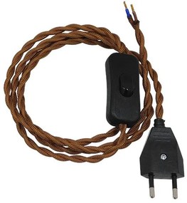 Κρεμαστό Φωτιστικό Whip με Πλεκτό Καλώδιο Μαύρο-Καφέ 91036 Globostar-91036-Μαύρο 91036