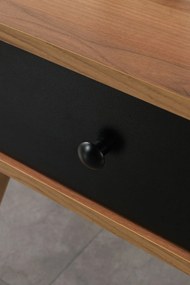 Κομοδίνο Καρυδί / Μαύρο ROZO 55x55x30
