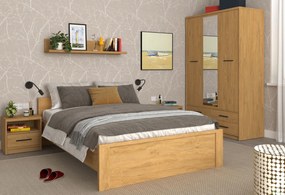 Κρεβάτι Pavi Ημίδιπλο Βελανιδιά χωρίς πάτωμα 140x200cm