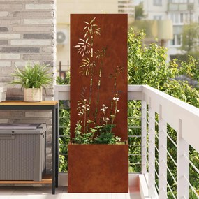 vidaXL Οθόνη Ιδιωτικότητας Κήπου Floral Σκ rusty 50 x 150 cm