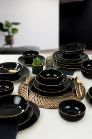Ceramic Dinner Set (24 Pieces) TY040424F650A841600MAET600 Black
Gold