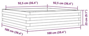 Ζαρντινιέρα Κήπου 100x100x23 εκ από Μασίφ Ξύλο Πεύκου - Καφέ