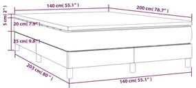 Κρεβάτι Boxspring με Στρώμα Λευκό 140x200εκ.από Συνθετικό Δέρμα - Λευκό