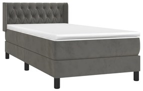 ΚΡΕΒΑΤΙ BOXSPRING ΜΕ ΣΤΡΩΜΑ ΣΚΟΥΡΟ ΓΚΡΙ 90X200 ΕΚ. ΒΕΛΟΥΔΙΝΟ 3131118