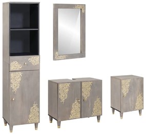 vidaXL Σετ Επίπλων Μπάνιου με συρτάρι 4 pcs Γκρι 62 x 33 x 58 εκ.