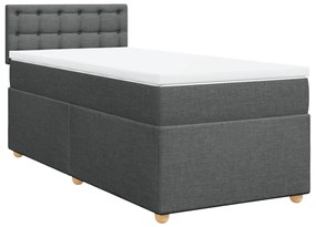 ΚΡΕΒΑΤΙ BOXSPRING ΜΕ ΣΤΡΩΜΑ ΣΚΟΥΡΟ ΓΚΡΙ 100X200 ΕΚ. ΥΦΑΣΜΑΤΙΝΟ 3286606