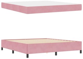vidaXL Σκελετός Κρεβατιού Άλλο Ρόζ και Λευκό 180 x 200 cm Βελούδο