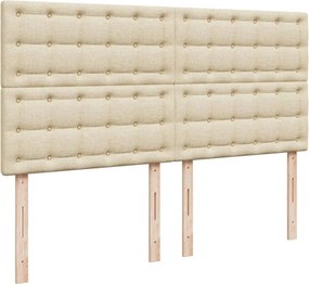 vidaXL Κρεβάτι Boxspring με Στρώμα Κρεμ 180x200 εκ. Υφασμάτινο