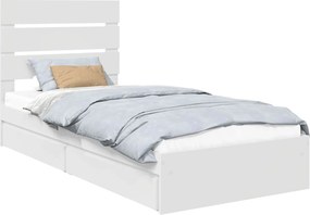 vidaXL Κρεβάτι Αποθήκης Λευκό 90 x 200 cm Επεξεργασμένο ξύλο
