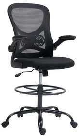 Work chair manager Derzio mesh black fabric 62x53x131cm 62x53x131 εκ.