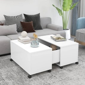 vidaXL Τραπεζάκι Σαλονιού Λευκό 75 x 75 x 38 εκ. από Μοριοσανίδα