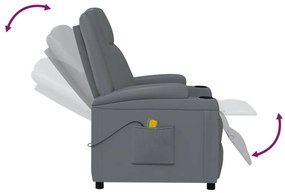 vidaXL Πολυθρόνα Μασάζ Ηλεκτρική Ανθρακί Συνθετικό Δέρμα