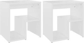 vidaXL Κομοδίνα 2 τεμ. Λευκά 40 x 30 x 40 εκ. από Επεξ. Ξύλο