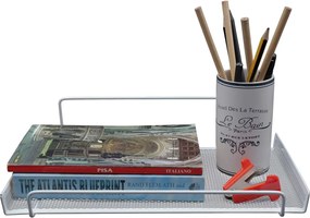 Μεταλλικό Ράφι Τοίχου Δίχτυ 30x19x7cm Άσπρο ή Μαύρο - Άσπρο