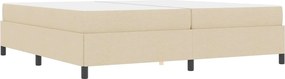 vidaXL Κρεβάτι με ελατήρια με στρώμα Κρεμ 200 x 200 cm ύφασμα