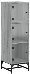 vidaXL Ντουλάπι Γκρι Sonoma 35x37x120 εκ. με Γυάλινες Πόρτες