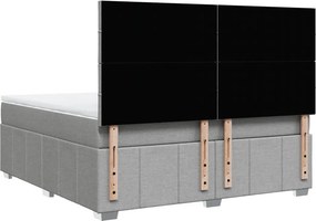 vidaXL Κρεβάτι Boxspring με Στρώμα Ανοιχτό Γκρι 180x200 εκ. Υφασμάτινο