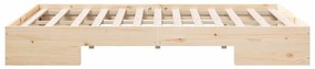 vidaXL Κρεβάτι δαπέδου Καφέ 120 x 200 cm Μασίφ ξύλο πεύκου