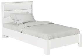 123-000208 Κρεβάτι μονό OLYMPUS pakoworld σε χρώμα λευκό 100x200εκ CLIPBOARD 16mm &amp; 18mm- 3D PAPER WOOD WHITE, 1 Τεμάχιο