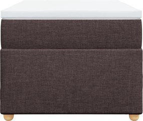vidaXL Κρεβάτι Boxspring με Στρώμα Σκούρο Καφέ 90x190 εκ. Υφασμάτινο
