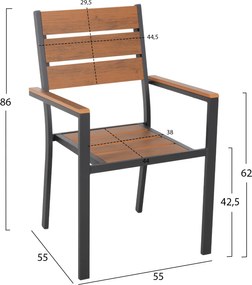 ΣΕΤ ΤΡΑΠΕΖΑΡΙΑΣ 7ΤΜΧ SAGA HM10814 ΑΛΟΥΜΙΝΙΟ ΣΕ ΓΚΡΙ--POLYWOOD