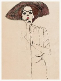 Αναπαραγωγή Brunette Woman (Female Portrait) - Egon Schiele