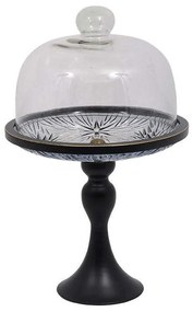 Τουρτιέρα Με Πόδι 373-223-970 31x21cm Honey-Brown Metal, Glass