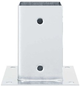 vidaXL Βάσεις στύλων τετράγωνες 4 τεμάχια Ασημί Γαλβανισμένος χάλυβας