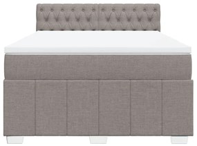 Κρεβάτι Boxspring με Στρώμα Taupe 140x200 εκ. Υφασμάτινο - Μπεζ-Γκρι