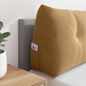 vidaXL Μαξιλάρι Πλάτης Καφέ 120 x 24 x 50 εκ Βελούδο